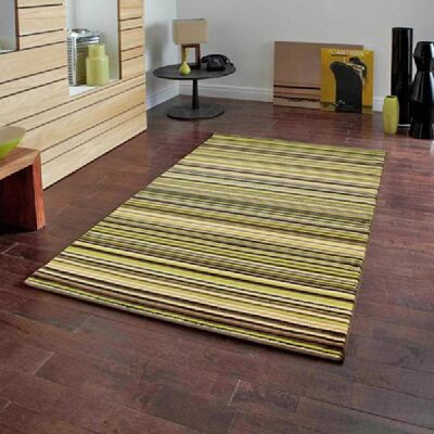 Choco Lime Lines Rug - Texas - 60x225cm (2'x7'3")