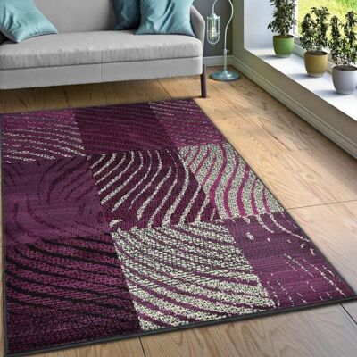 Violet Vintage Checked Rug - Texas - 60x110cm (2'x3'7")