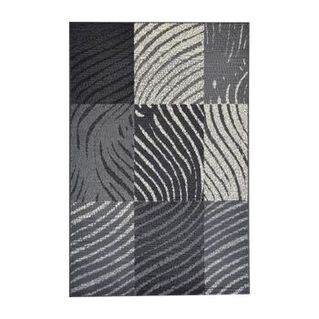 Tapis gris à carreaux vintage - Texas - 185x270 (6'6"x8'8") 2