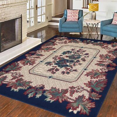 Navy Traditional Tehran Rug - Texas - 120x170cm (4'x5'8")