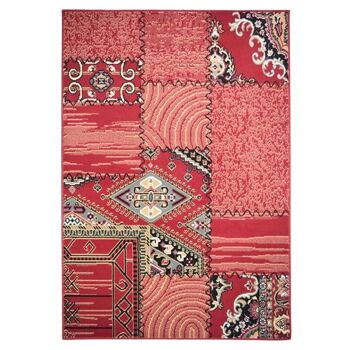 Tapis Patchwork Traditionnel Rouge - Texas - 60x110cm (2'x3'7") 2