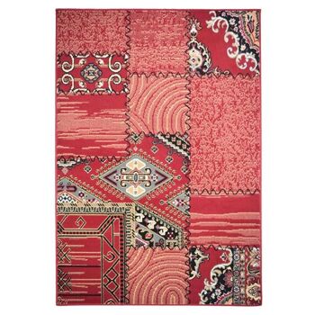 Tapis Patchwork Traditionnel Rouge - Texas - 160x225cm (5'4"x7'3") 2
