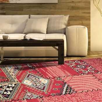 Tapis Patchwork Traditionnel Rouge - Texas - 160x225cm (5'4"x7'3") 3