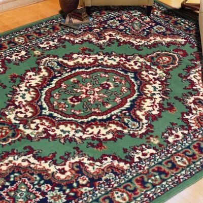 Green Medallion Traditional Rug - Texas - 60x110cm (2'x3'7")