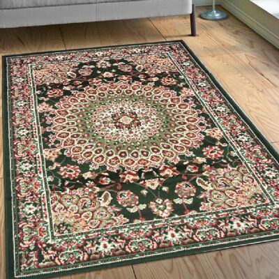 Green Traditional Marrakesh Rug - Texas - 60x110cm (2'x3'7")