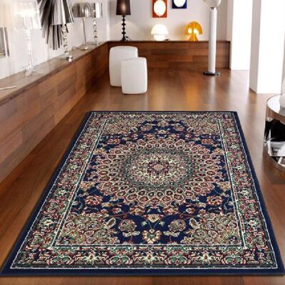 Navy Traditional Marrakesh Rug - Texas - 60x110cm (2'x3'7")