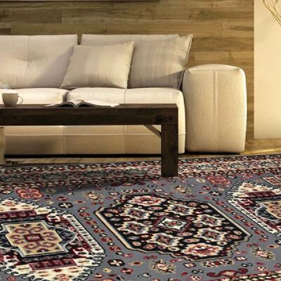 Grey Traditional Kandhara Rug - Texas - 60x110cm (2'x3'7")