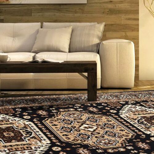 Black Traditional Kandhara Rug - Texas - 60x225cm (2'x7'3")