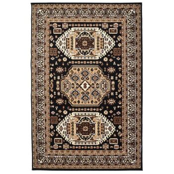 Tapis Kandhara Traditionnel Noir - Texas - 120x170cm (4'x5'8") 2