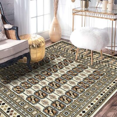 Cream Traditional Bokhara Rug - Texas - 160x225cm (5'4"x7'3")