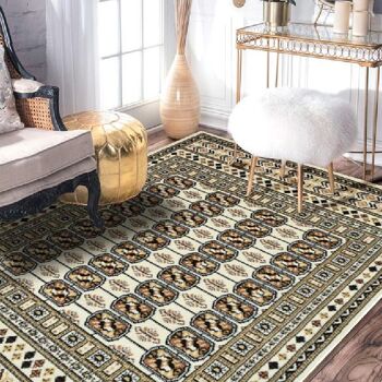 Tapis Boukhara Traditionnel Crème - Texas - 270x320cm (8'8"x10'4") 1