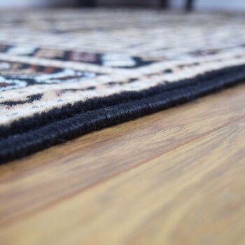 Tapis Boukhara Traditionnel Noir - Texas - 160x230cm (5'4"x7'3") 4