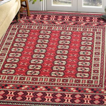 Tapis Boukhara Traditionnel Rouge - Texas - 60x230cm (2'x7'3") 1