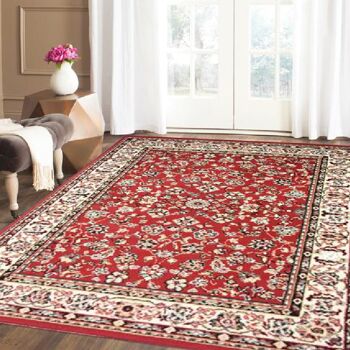 Tapis Floral Traditionnel Rouge - Texas - 160x225cm (5'4"x7'3") 1