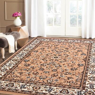 Beige Traditional Floral Rug - Texas - 60x110cm (2'x3'7")