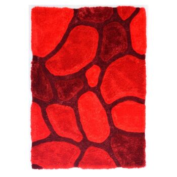 Tapis Shaggy 3D Pebbles Rouge - Hawaï - 120x170cm (4'x5'8) 2