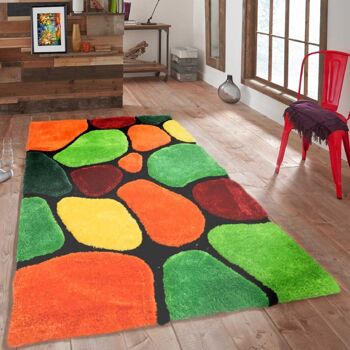 Tapis Shaggy 3D Pebbles Multicolore - Hawaï - 240x330cm (8'x11'3") 3