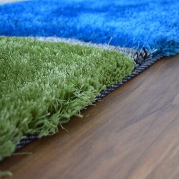 Tapis Shaggy 3D Pebbles Bleu et Vert - Hawaï - 80x150cm (2'8"x5') 5