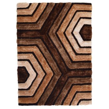 Tapis Shaggy Marron 3D Tides - Hawaï - 150x230cm (4'9"x7'8") 2