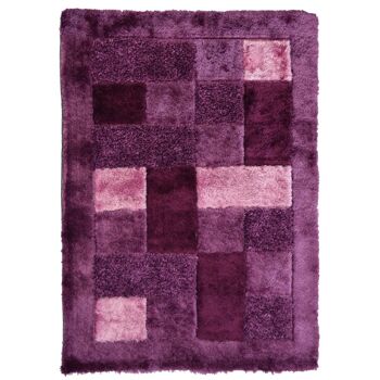 Tapis Shaggy Violet à Carreaux 3D - Hawaï - 150x230cm (4'9"x7'8") 2