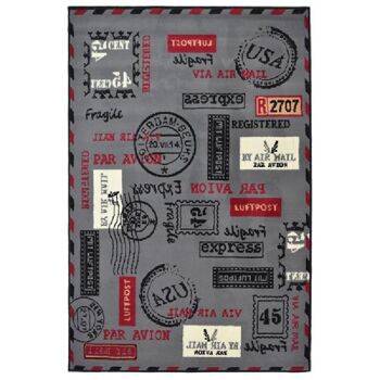 Tapis Design Carte Postale Gris - Texas - 160x225cm (5'4"x7'3") 2