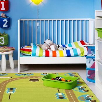 Tapis Green Car Circuit pour Enfants - Texas - 120x170cm (4'x5'8") 1