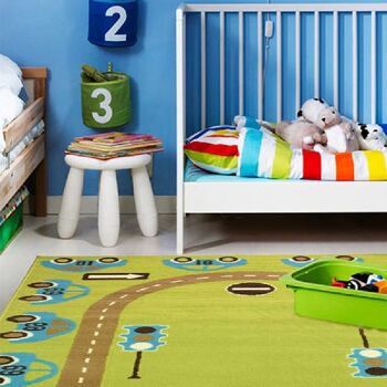 Tapis Green Car Circuit pour Enfants - Texas - 120x170cm (4'x5'8") 3