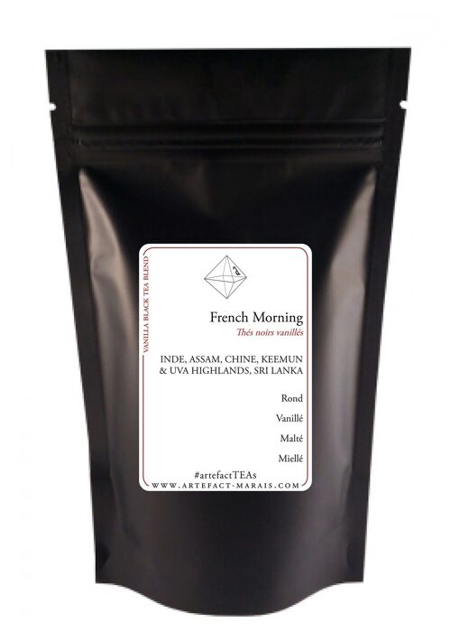 French Morning, Thés noirs vanillés, Paquet de 100g en vrac