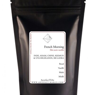 French Morning, Vanilla black teas, Packet of 100g in bulk