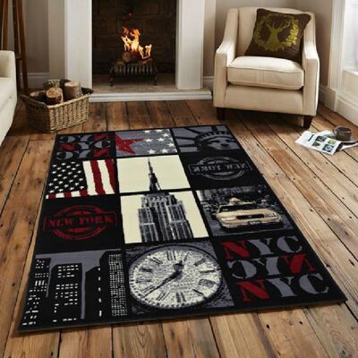 New York Collage Flag Print Rug - Texas - 185x270cm (6'6"x8'8")