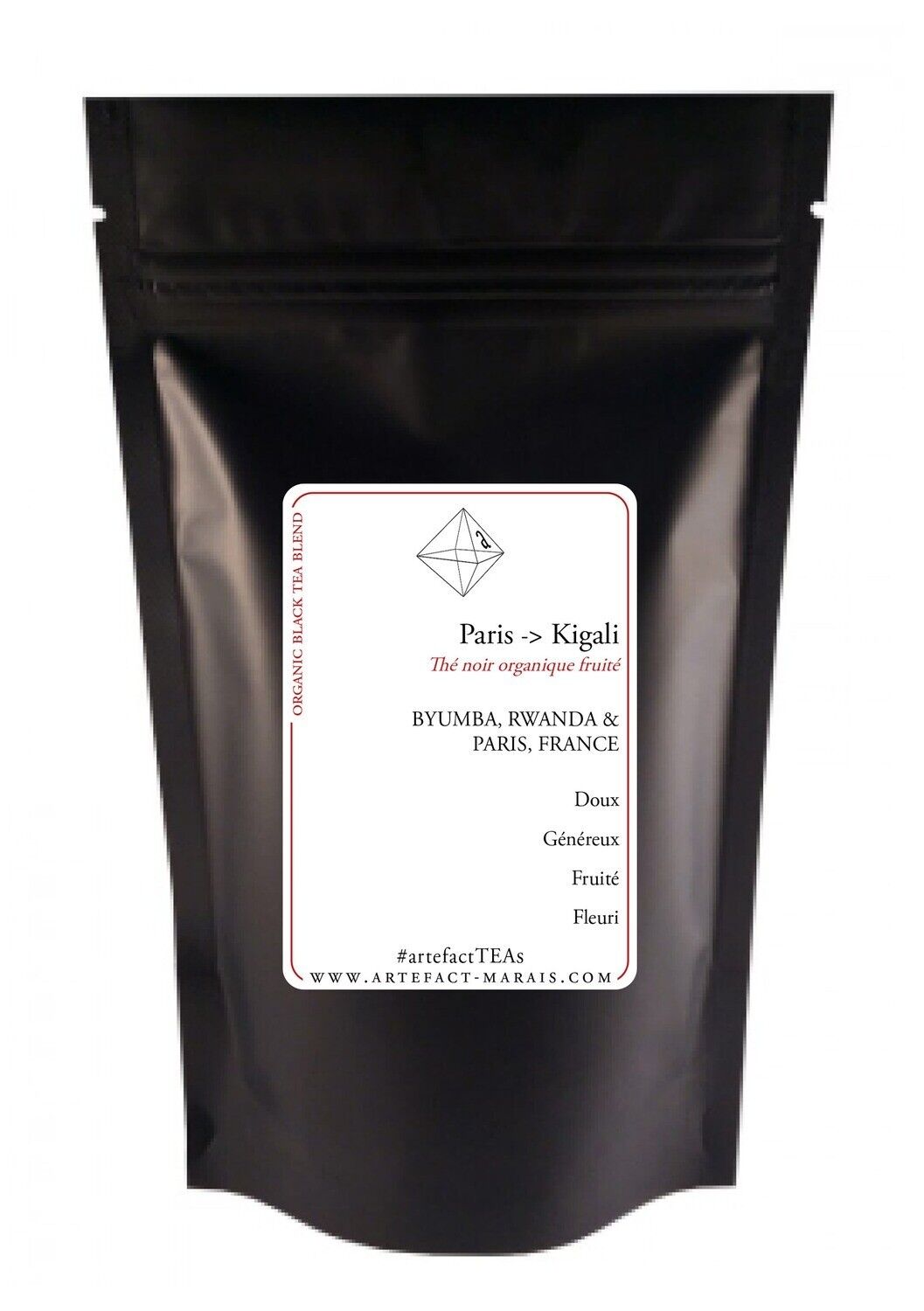 Paris-Kigali, Thé noir fruité, Paquet de 100g