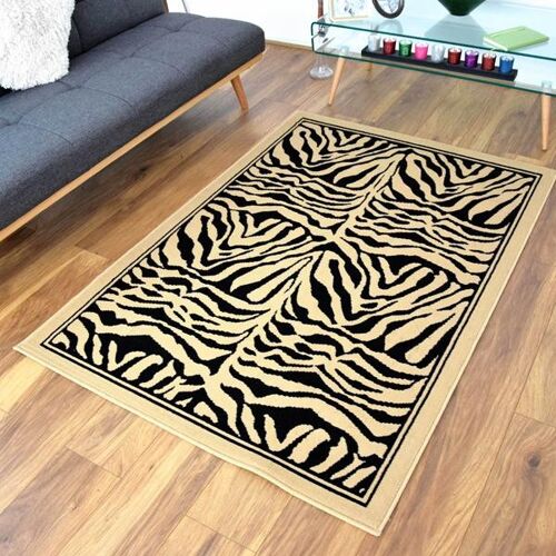 Berber Zebra Print Rug - Texas Animal Kingdom - 60x110cm (2'x3'7")