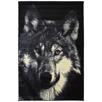 Tapis Visage Loup Gris - Texas Animal Kingdom - 160x225cm (5'4"x7'3") 2