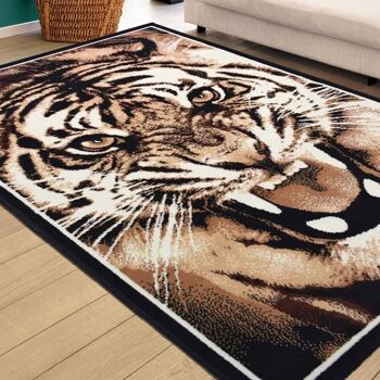 Tapis Brown Tiger Roar - Texas Animal Kingdom - 80x150cm (2'8"x5') 1