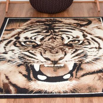 Tapis Brown Tiger Roar - Texas Animal Kingdom - 80x150cm (2'8"x5') 4