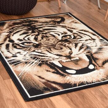 Tapis Brown Tiger Roar - Texas Animal Kingdom - 80x150cm (2'8"x5') 5