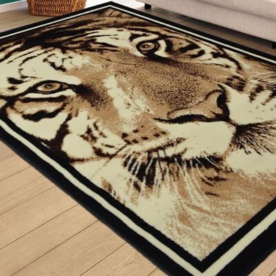 Brown Tiger Face Rug - Texas Animal Kingdom - 160x225cm (5'4"x7'3")