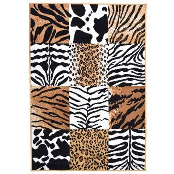 Tapis Safari Mix Marron et Noir - Texas Animal Kingdom - 80x150cm (2'8"x5') 2