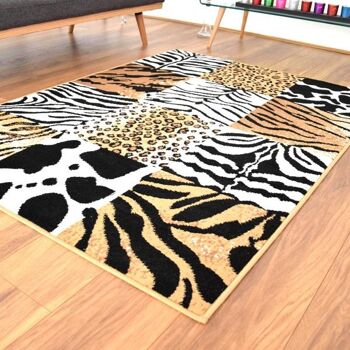 Tapis Safari Mix Marron et Noir - Texas Animal Kingdom - 80x150cm (2'8"x5') 5