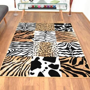 Tapis Safari Mix Marron et Noir - Texas Animal Kingdom - 80x150cm (2'8"x5') 6