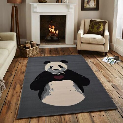 Grey Panda Rug - Texas - 80x150cm (2'8"x5')