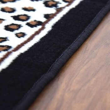 Tapis Bordure Imprimé Léopard Noir - Texas Animal Kingdom - 80x150cm (2'8"x5') 3