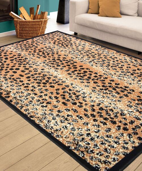 Terracotta Leopard Skin Rug - Texas Animal Kingdom - 160x225cm (5'4"x7'3")