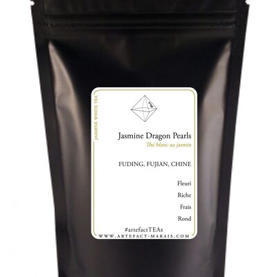 Jasmine Dragon Pearls, Chinese white tea with jasmine, Pack of 50g in bulk