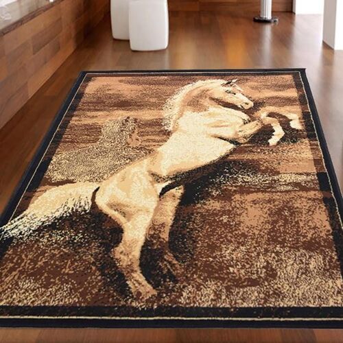 Cream Dancing Horse Rug - Texas Animal Kingdom - 185x270cm (6'6"x8'8")