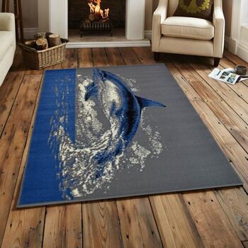 Tapis Blue Dolphin - Texas Animal Kingdom - 80x150cm (2'8"x5') 1