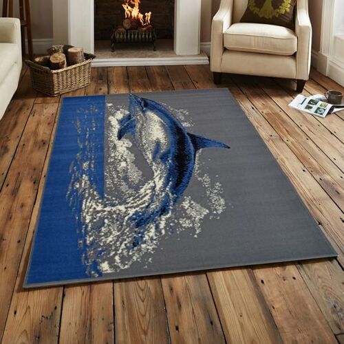 Blue Dolphin Rug - Texas Animal Kingdom - 120x170cm (4'x5'8")