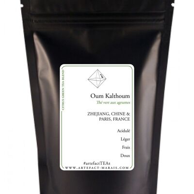 Oum Kalthoum, Green tea with citrus fruits, Packet of 100g in bulk