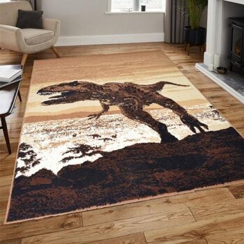 Tapis Dinosaure Marron - Texas Animal Kingdom - 60x110cm (2'x3'7") 1