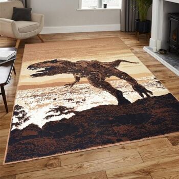 Tapis Dinosaure Marron - Texas Animal Kingdom - 80x150cm (2'8"x5') 1
